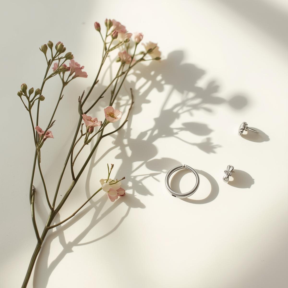 i am a content creater i need a image for my brand flora in which we offer flower, rings, or earrings send me a simple ,elegant pic ....